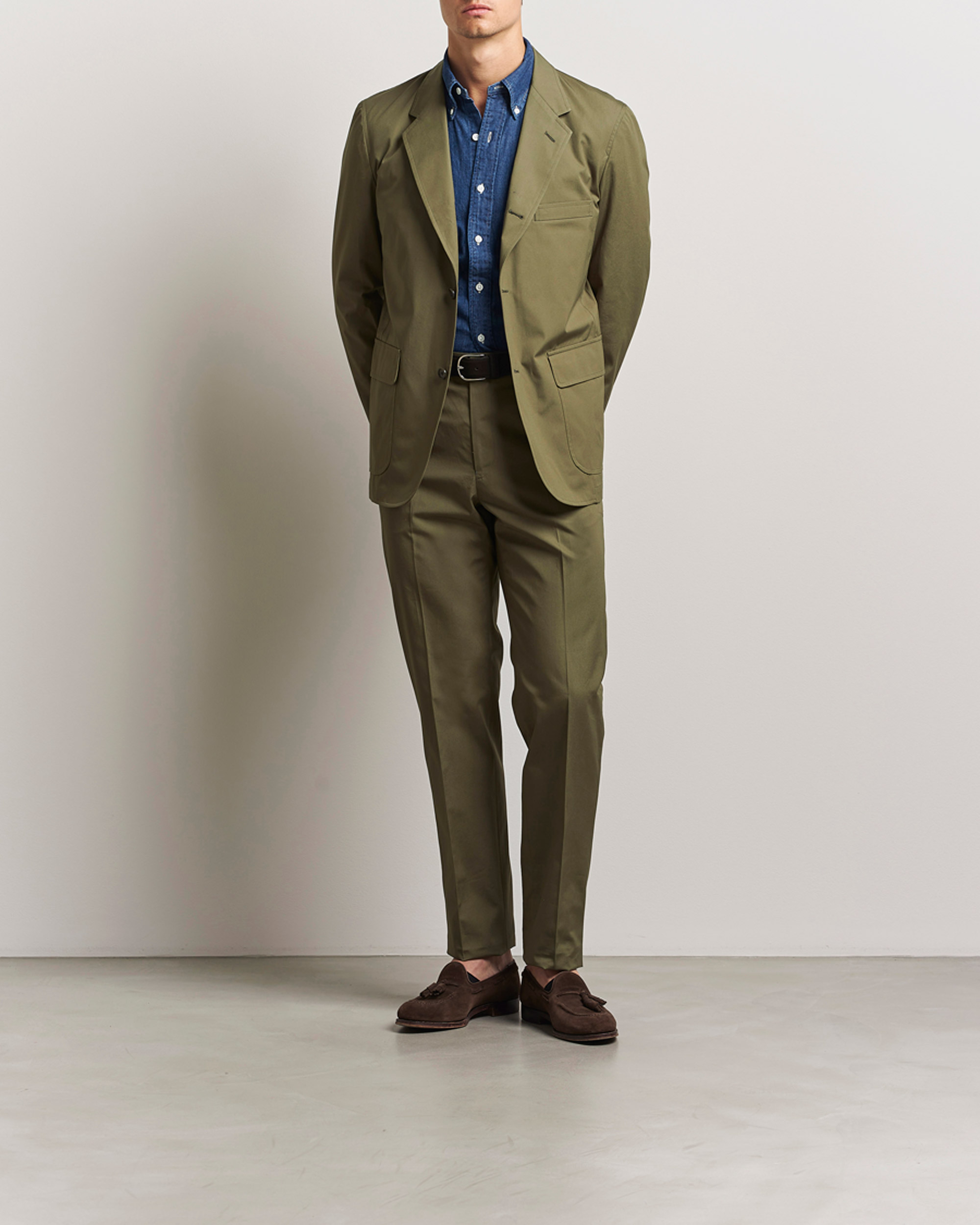 Herre | Blazere & jakker | Kamakura Shirts | Cotton Ivy Jacket Olive