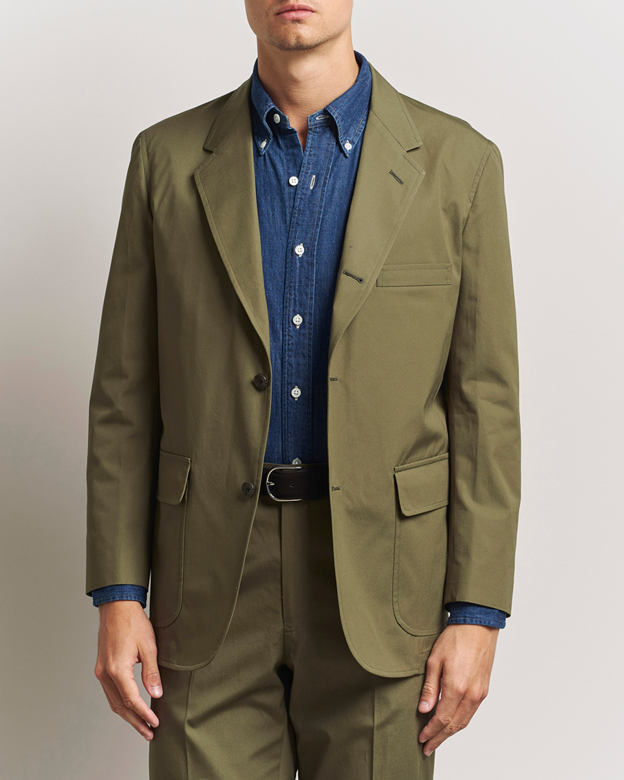 Herre | Blazere & jakker | Kamakura Shirts | Cotton Ivy Jacket Olive