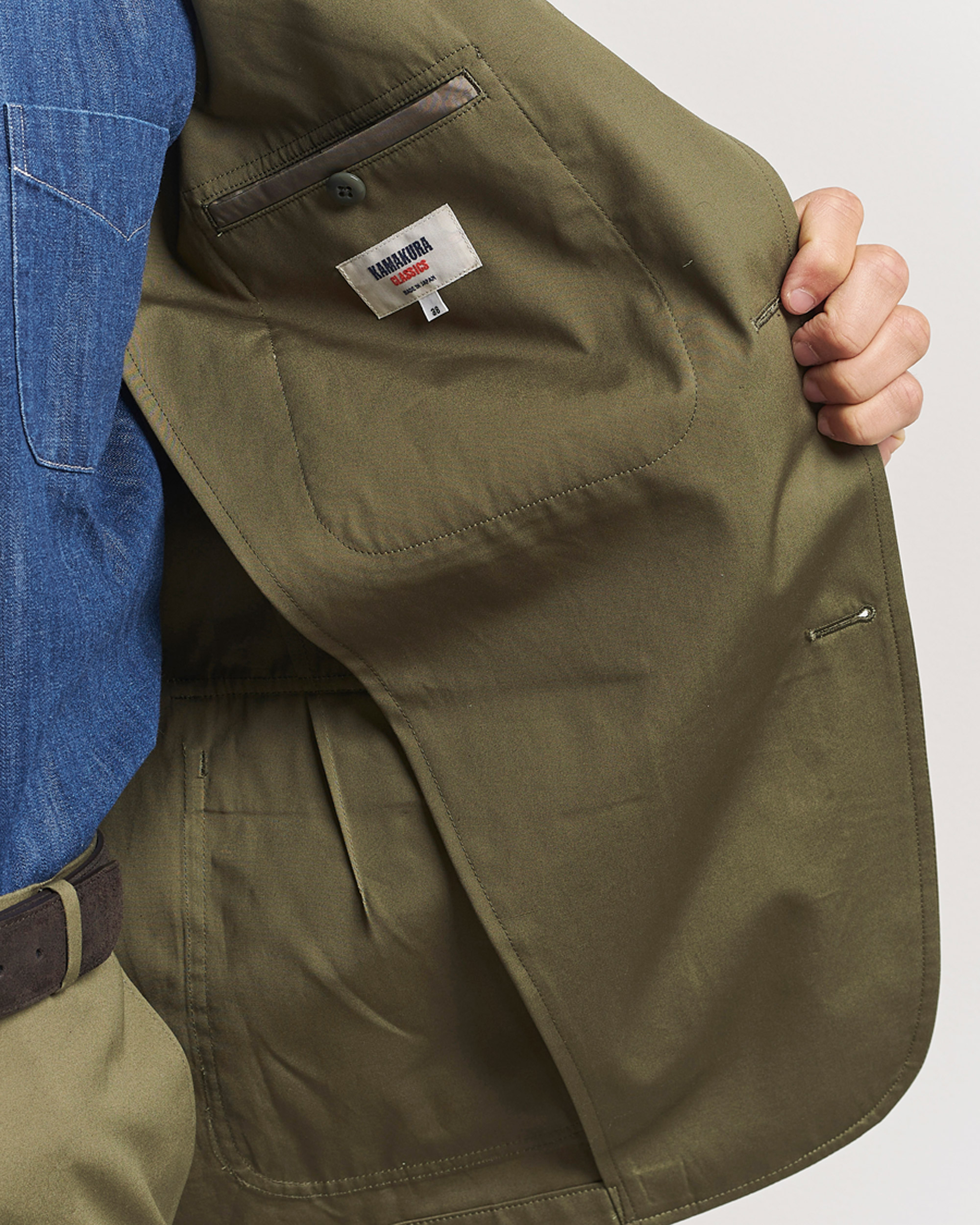 Herre | Blazere & jakker | Kamakura Shirts | Cotton Ivy Jacket Olive