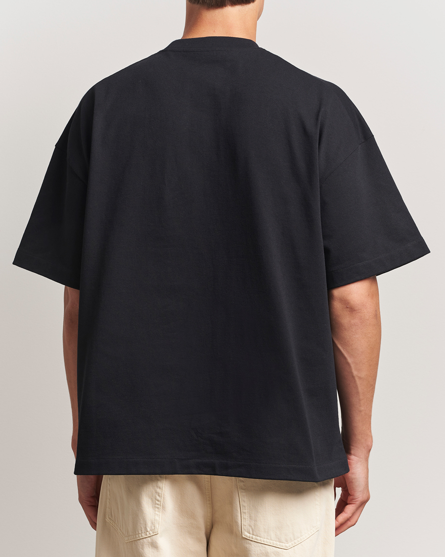 Herre | T-Shirts | Jil Sander | Round Collar Tonal Logo T-Shirt Black