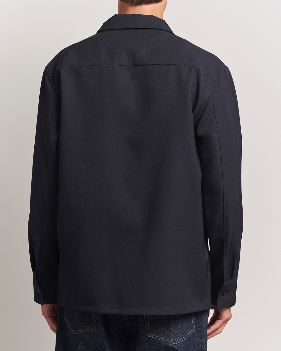 Herre | Skjorter | Jil Sander | Wool Zip Overshirt Navy