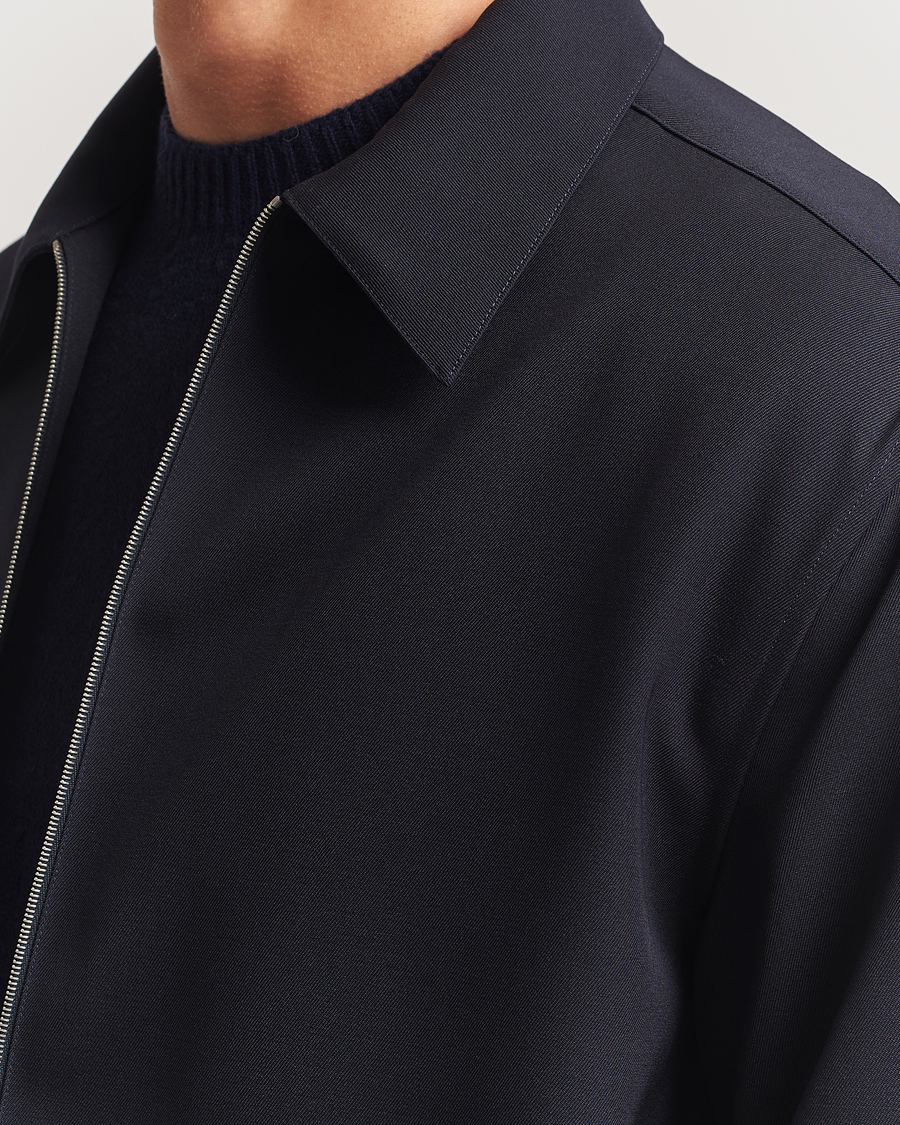 Herre | Skjorter | Jil Sander | Wool Zip Overshirt Navy