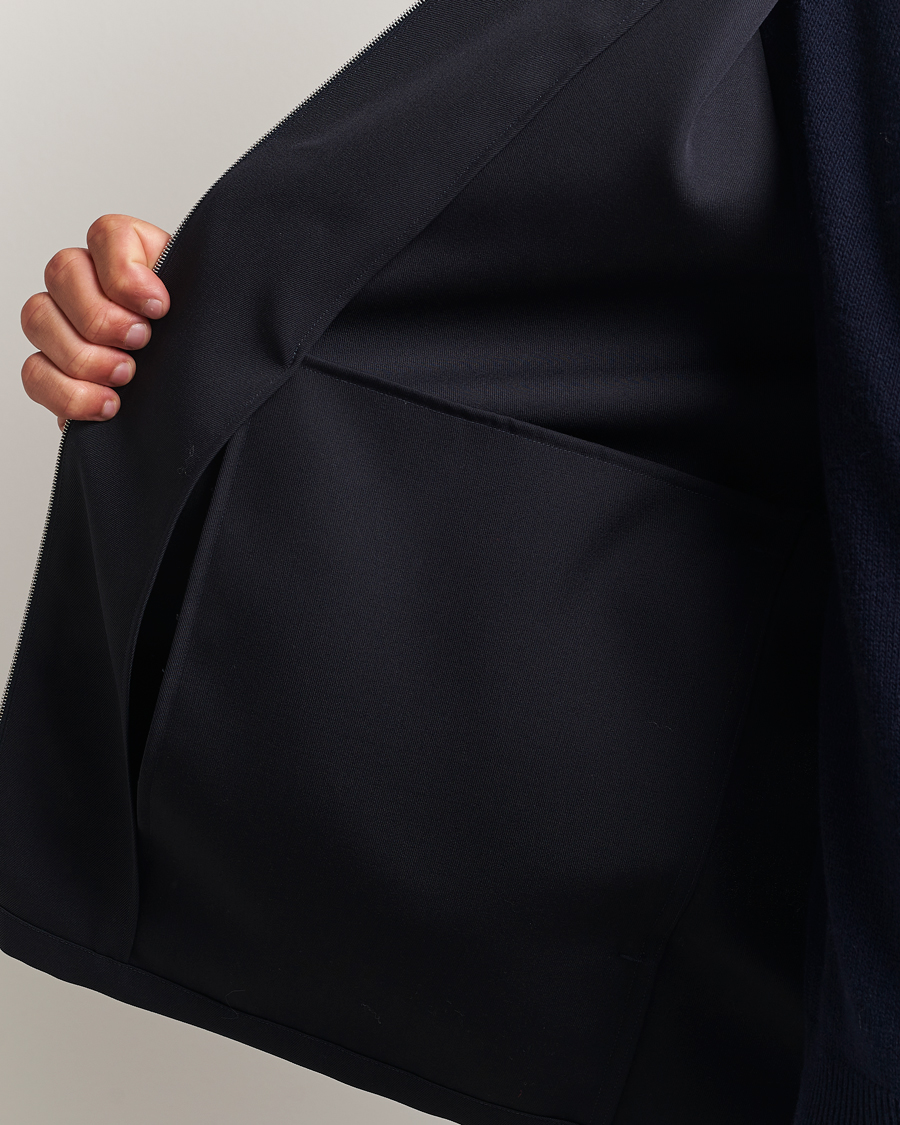 Herre | Skjorter | Jil Sander | Wool Zip Overshirt Navy