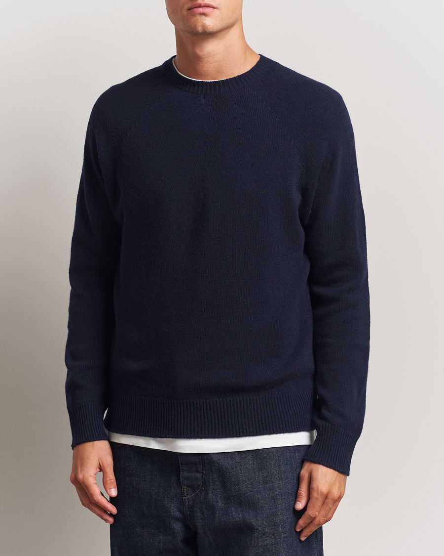Herre | Trøjer | Jil Sander | Wool/Cashmere Round Neck Sweater Navy