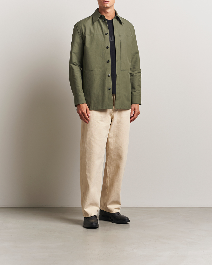 Herre | Skjorter | Jil Sander | Compact Cotton Overshirt Olive