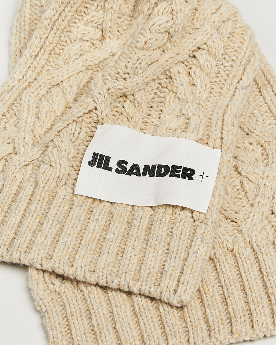 Herre | Halstørklæder | Jil Sander | Wool Donegal Cable Scarf Natural