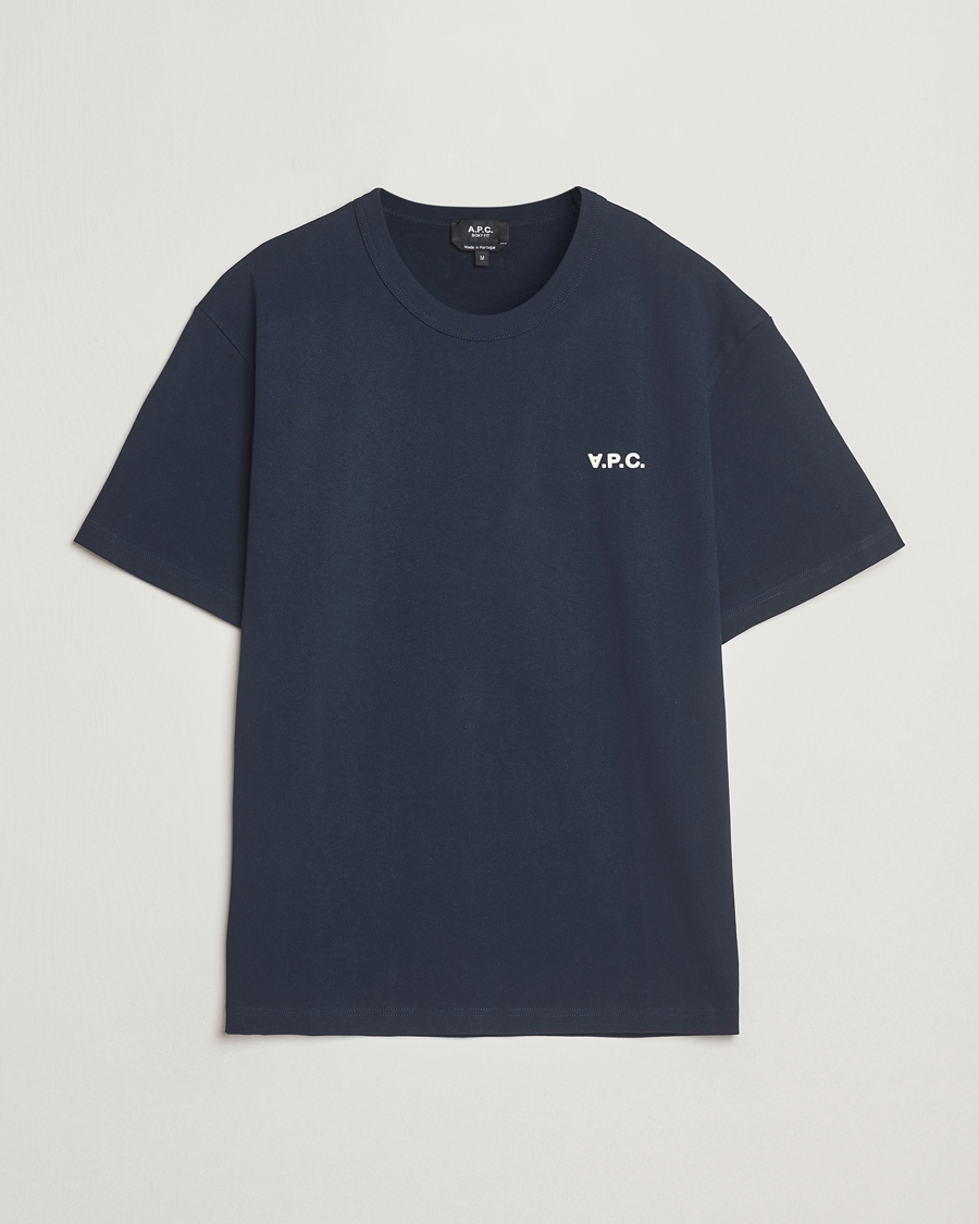 Herre | T-Shirts | A.P.C. | Boxy Fit Petit VPC T-Shirt Dark Navy/Ecru