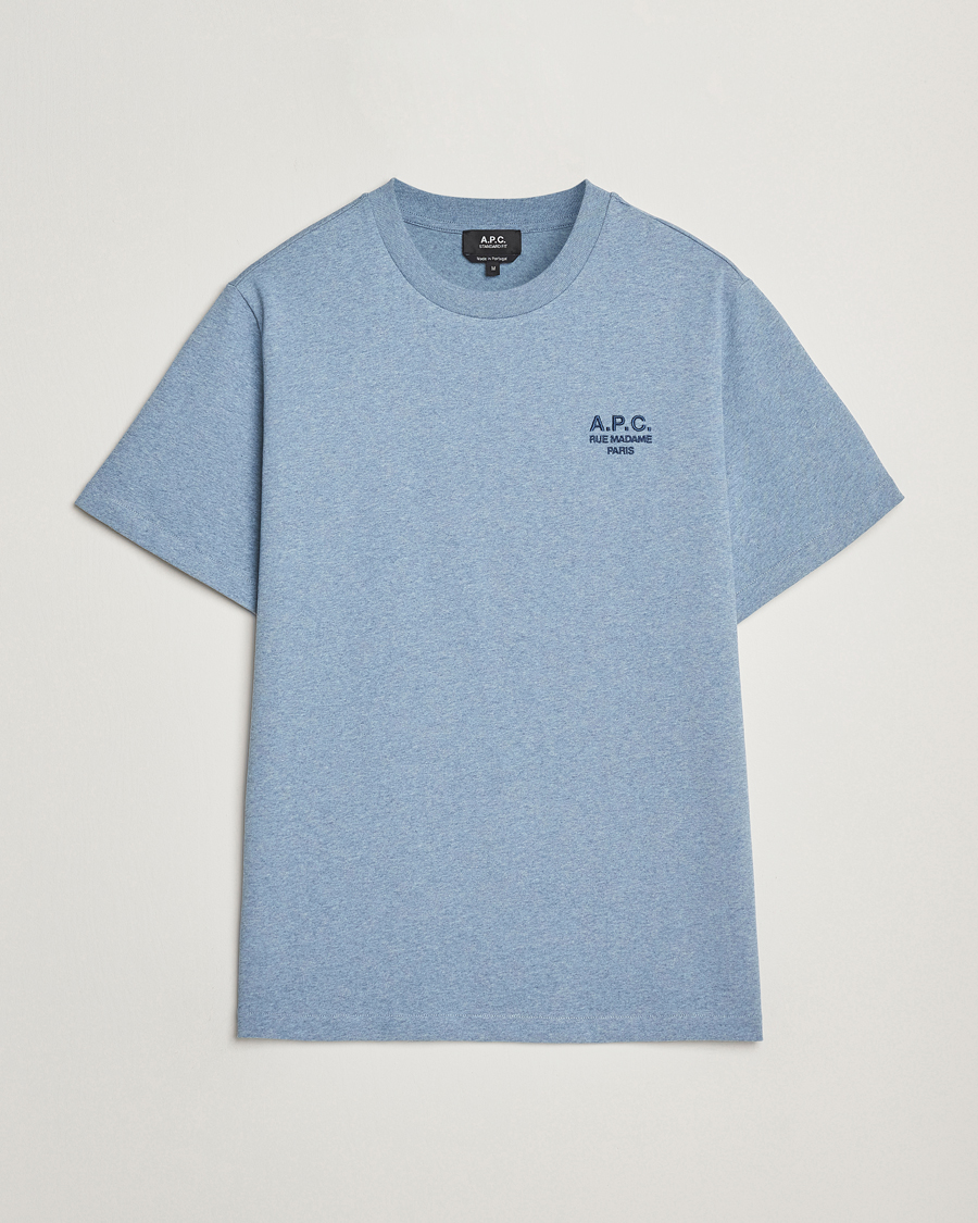 Herre | T-Shirts | A.P.C. | Rue Madame T-Shirt Blue Melange/Navy