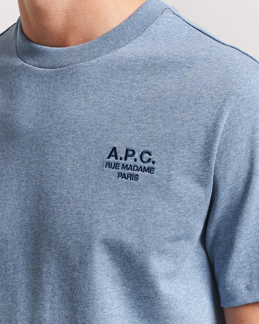 Herre | T-Shirts | A.P.C. | Rue Madame T-Shirt Blue Melange/Navy