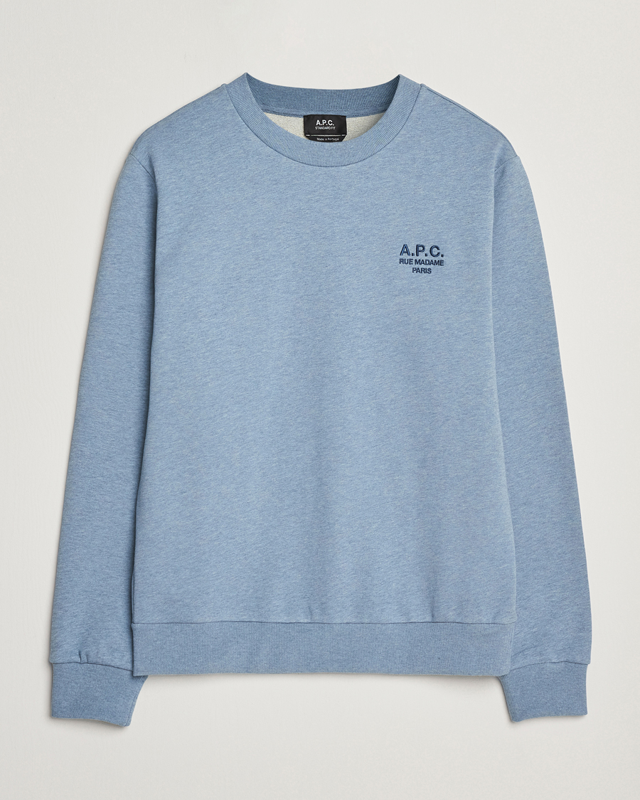 Herre | Trøjer | A.P.C. | Rue Madame Sweatshirt Blue Melange/Navy