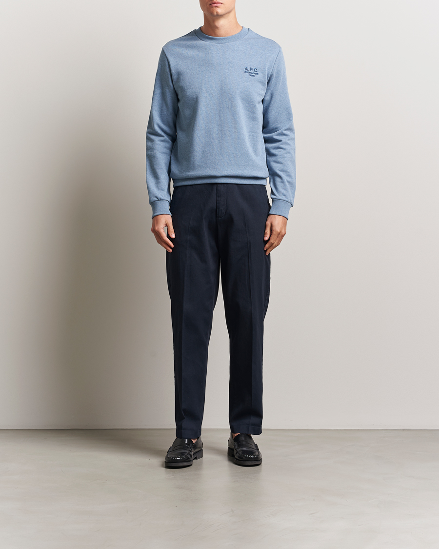 Herre | Trøjer | A.P.C. | Rue Madame Sweatshirt Blue Melange/Navy