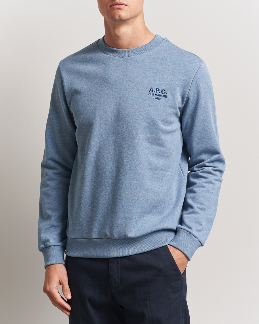 Herre | Trøjer | A.P.C. | Rue Madame Sweatshirt Blue Melange/Navy