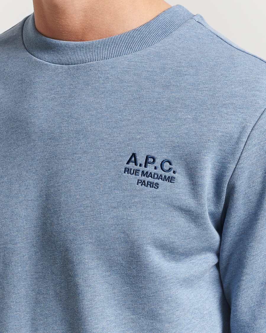 Herre | Trøjer | A.P.C. | Rue Madame Sweatshirt Blue Melange/Navy