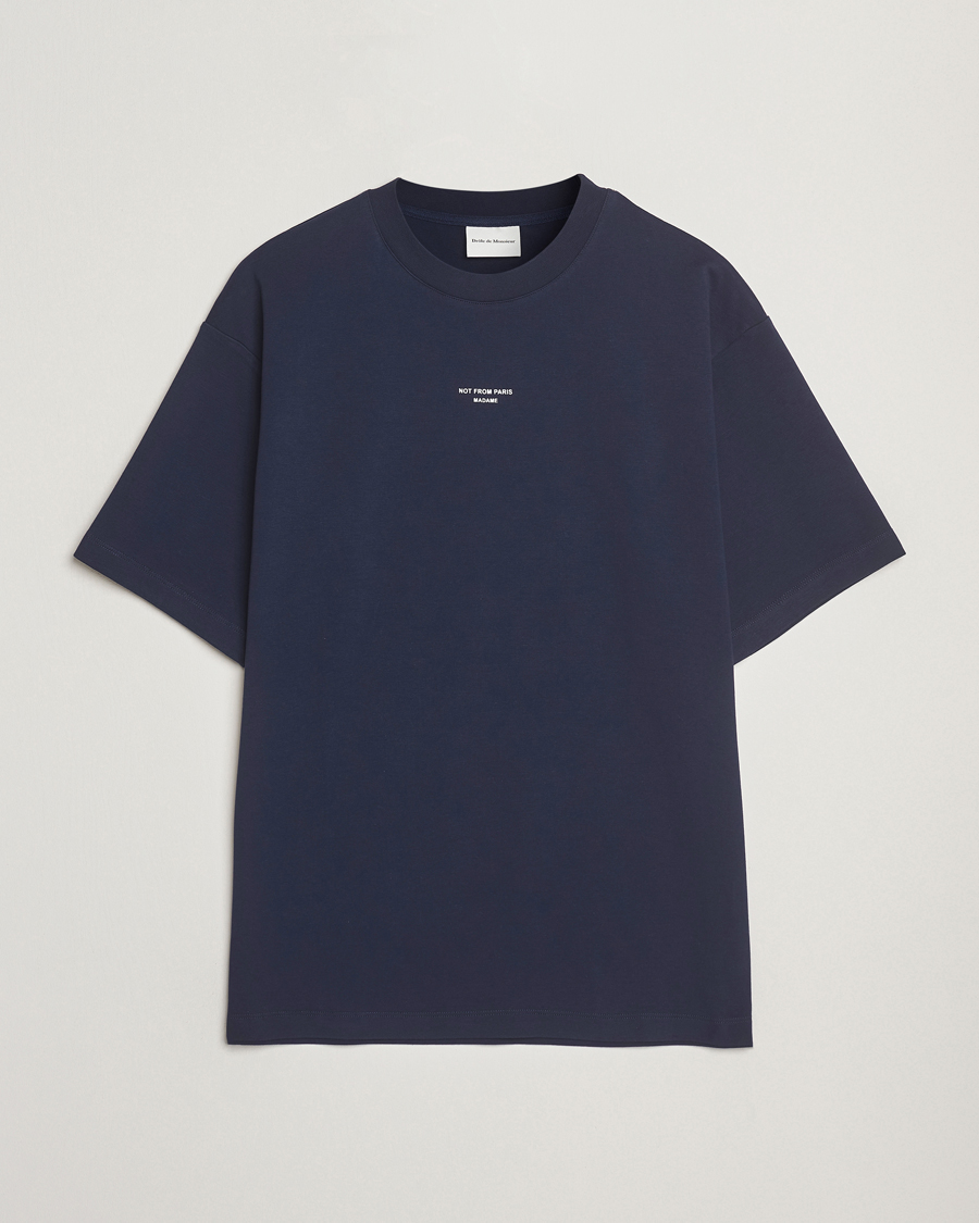 Herre | T-Shirts | Drôle de Monsieur | Classic Slogan T-Shirt Navy