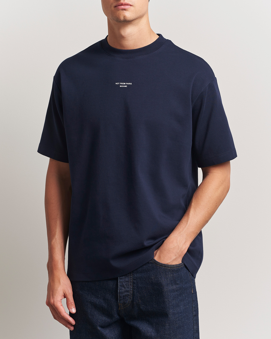 Herre | T-Shirts | Drôle de Monsieur | Classic Slogan T-Shirt Navy
