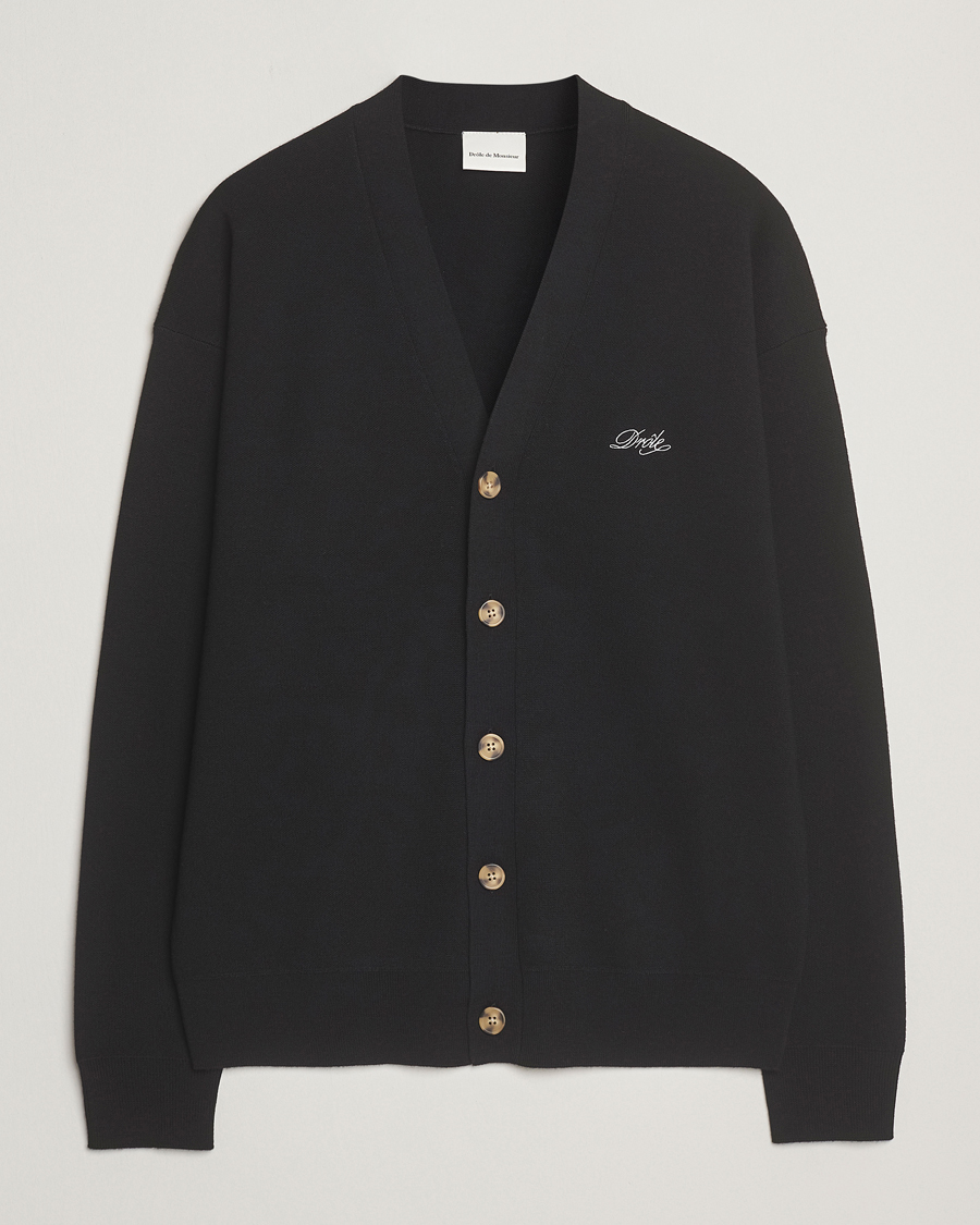 Herre | Trøjer | Drôle de Monsieur | Merino Knitted Cardigan Black