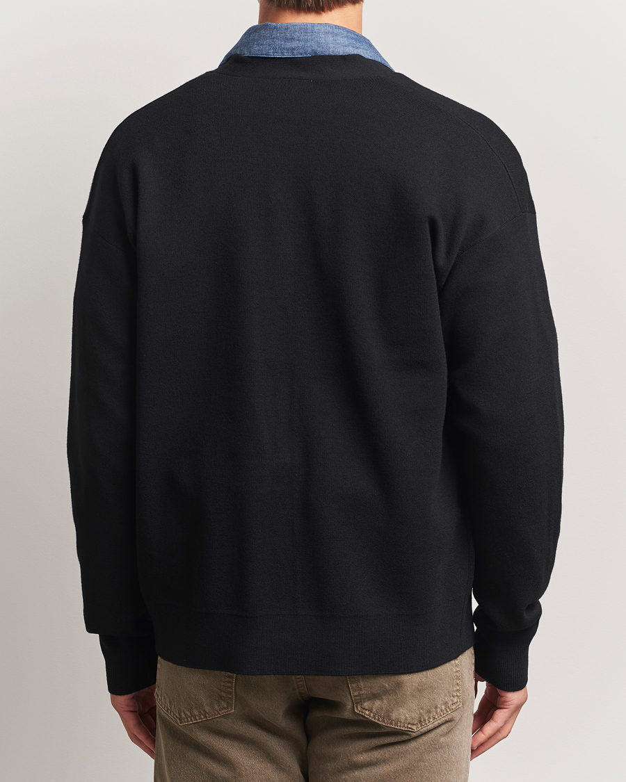 Herre | Trøjer | Drôle de Monsieur | Merino Knitted Cardigan Black
