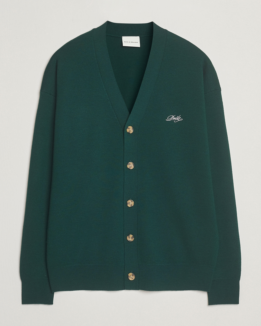 Herre | Trøjer | Drôle de Monsieur | Merino Knitted Cardigan Dark Green