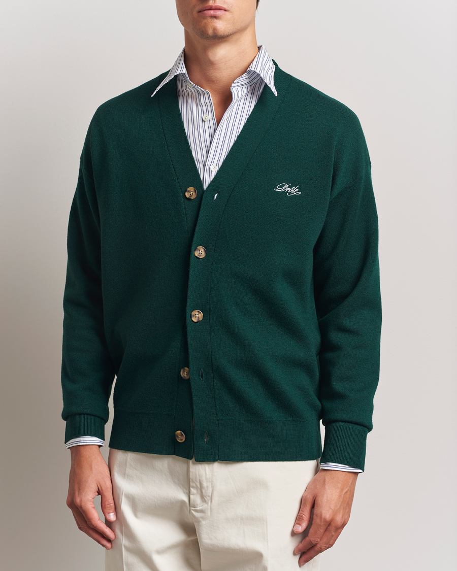 Herre | Trøjer | Drôle de Monsieur | Merino Knitted Cardigan Dark Green