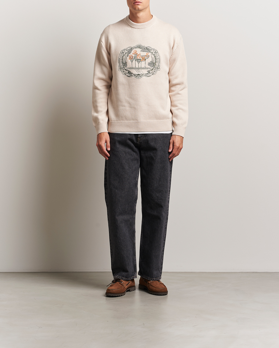 Herre | Trøjer | Drôle de Monsieur | Plateau Knitted Sweater Natural Beige