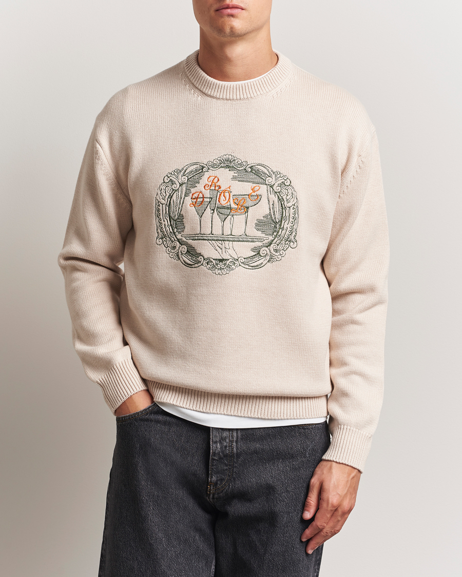 Herre | Trøjer | Drôle de Monsieur | Plateau Knitted Sweater Natural Beige