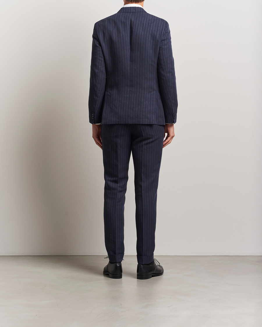 Herre | Jakkesæt | BOSS BLACK | Huge Double Breasted Pinstriped Suit Dark Blue