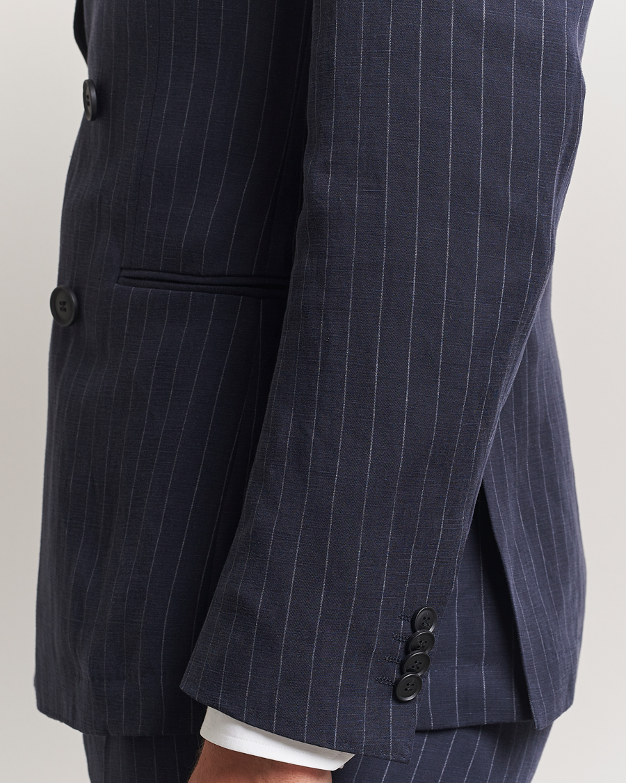 Herre | Jakkesæt | BOSS BLACK | Huge Double Breasted Pinstriped Suit Dark Blue