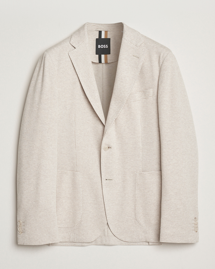 Herre | Blazere & jakker | BOSS BLACK | Hanry Cotton Pepita Blazer Medium Beige