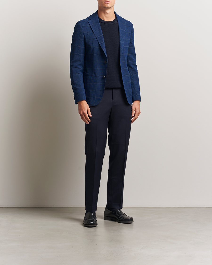 Herre | Blazere & jakker | BOSS BLACK | Hanry Wool Checked Blazer Dark Blue