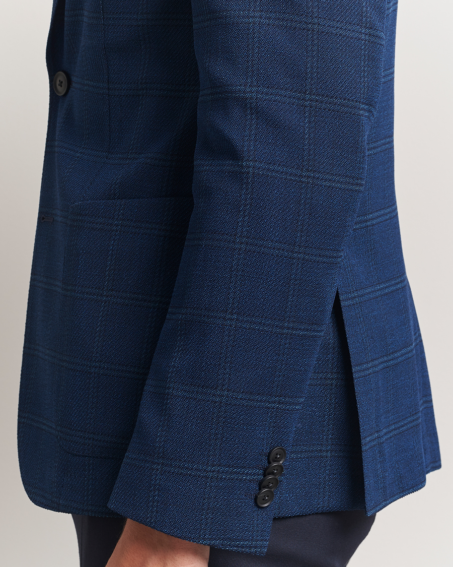Herre | Blazere & jakker | BOSS BLACK | Hanry Wool Checked Blazer Dark Blue
