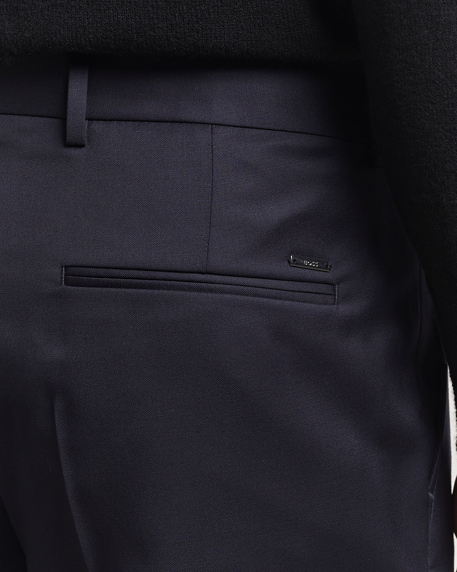Herre | Bukser | BOSS BLACK | Perin Pleated Trousers Dark Blue