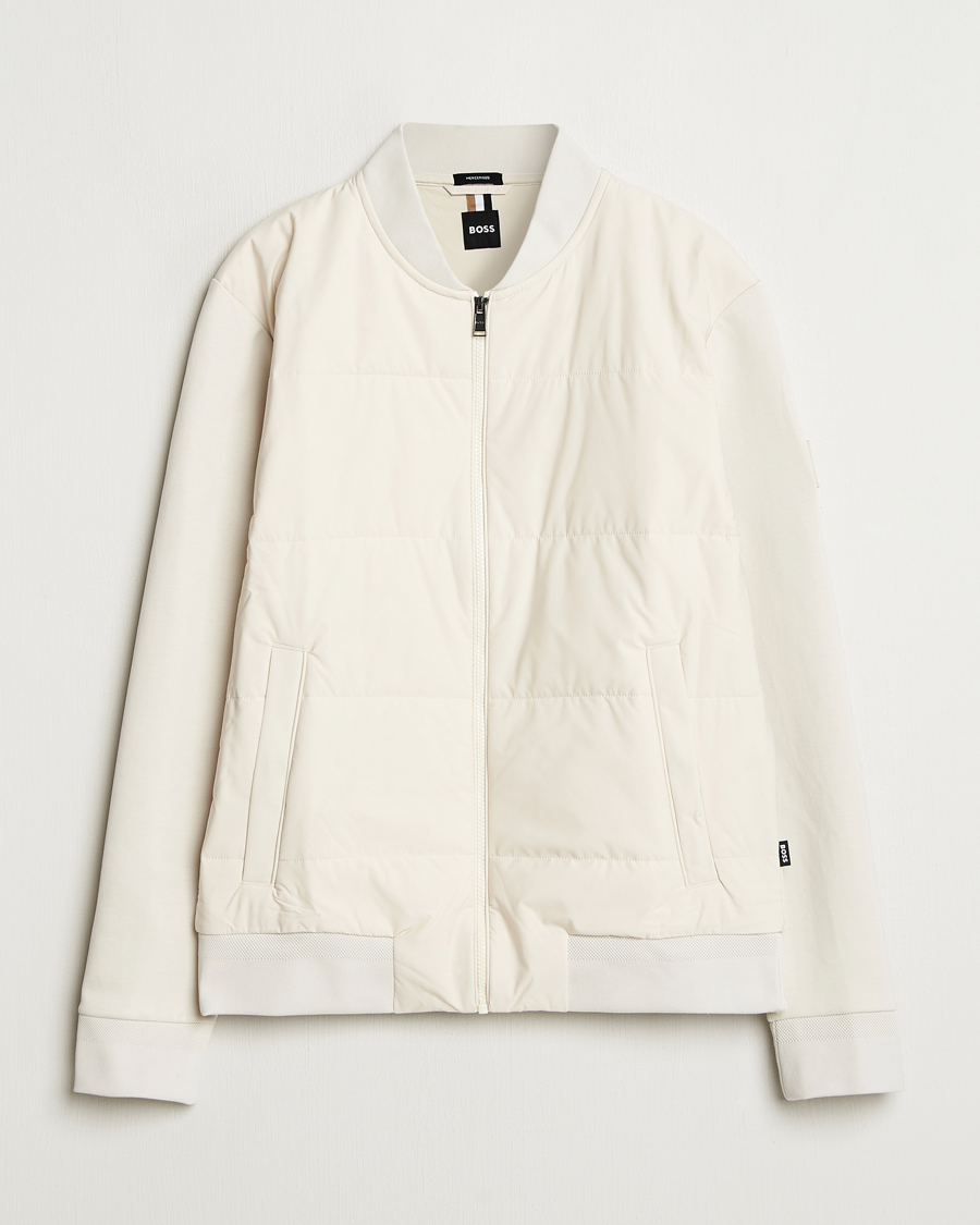 Herre | Trøjer | BOSS BLACK | Skiles Hybrid Full Zip Open White
