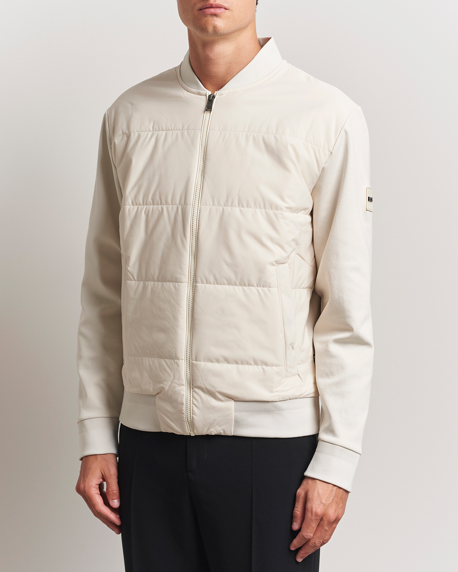 Herre | Trøjer | BOSS BLACK | Skiles Hybrid Full Zip Open White