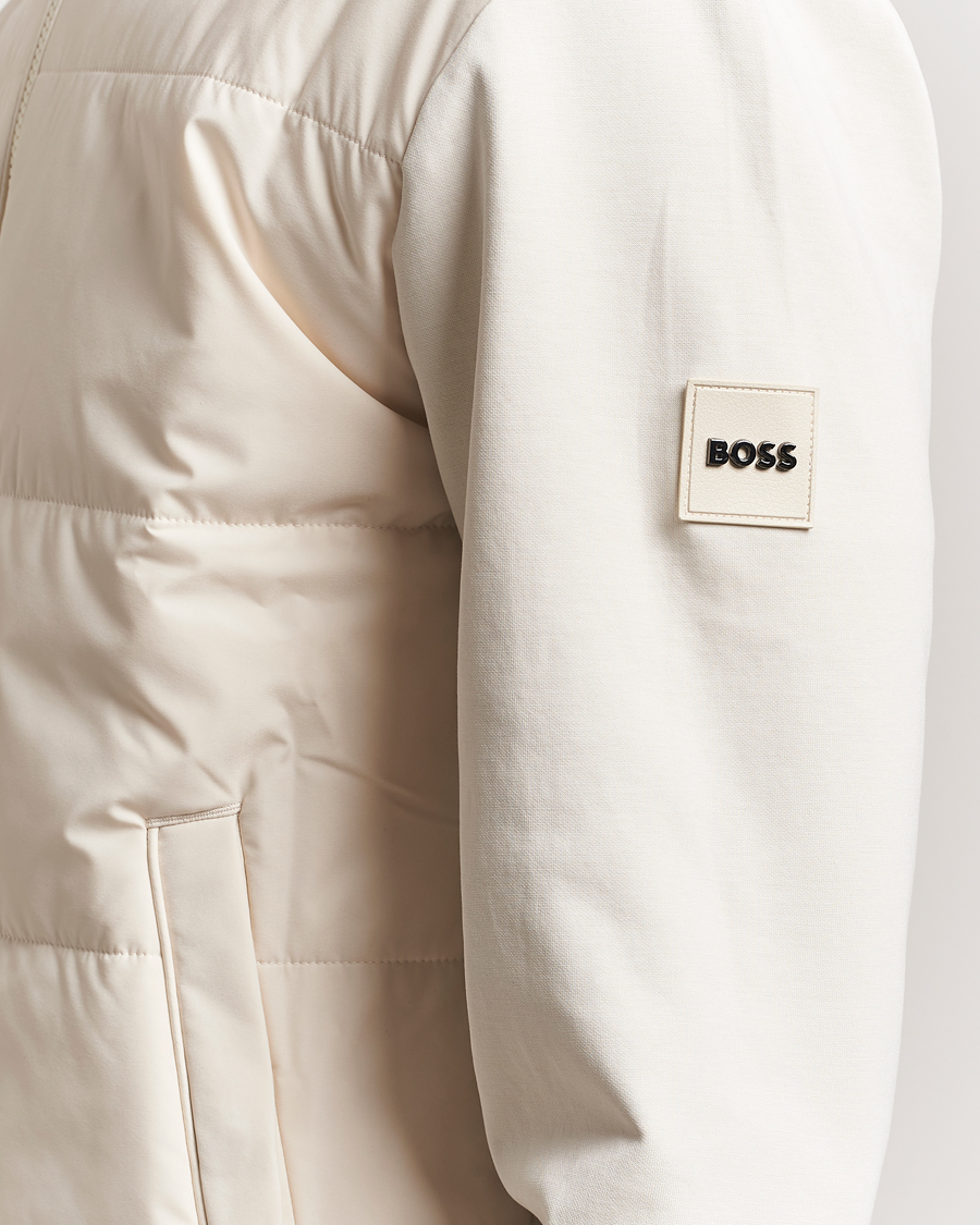 Herre | Trøjer | BOSS BLACK | Skiles Hybrid Full Zip Open White