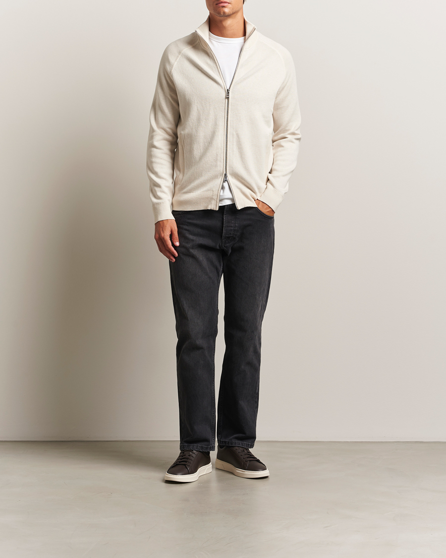 Herre | Trøjer | BOSS BLACK | Idino Knitted Full Zip Open White