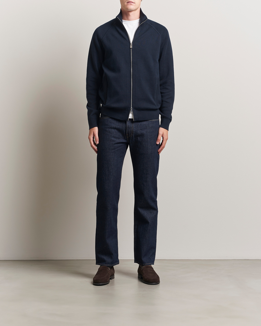 Herre | Trøjer | BOSS BLACK | Idino Knitted Full Zip Dark Blue