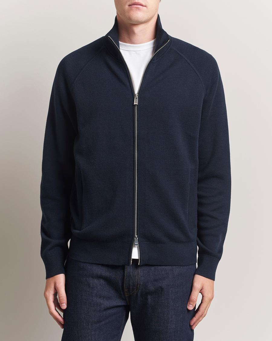 Herre | Trøjer | BOSS BLACK | Idino Knitted Full Zip Dark Blue