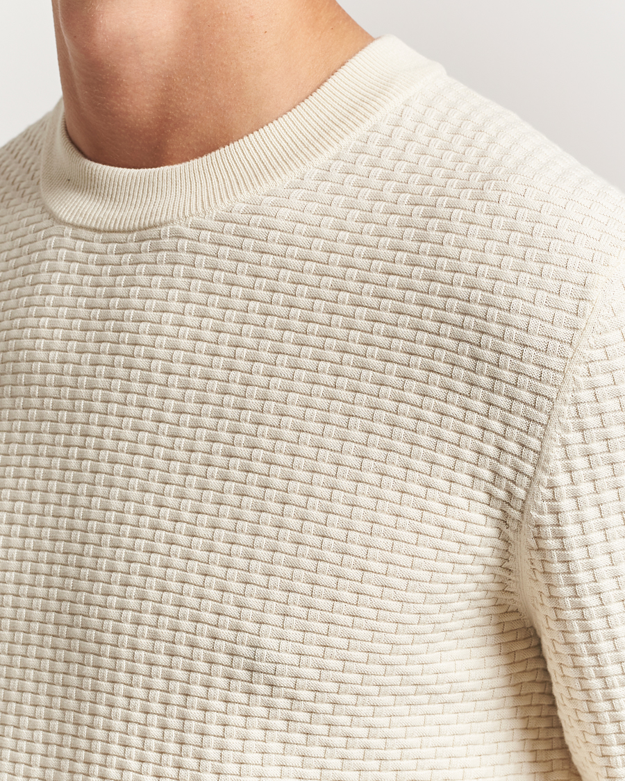 Herre | Trøjer | BOSS BLACK | Imberto Structured Knitted Sweater Open White