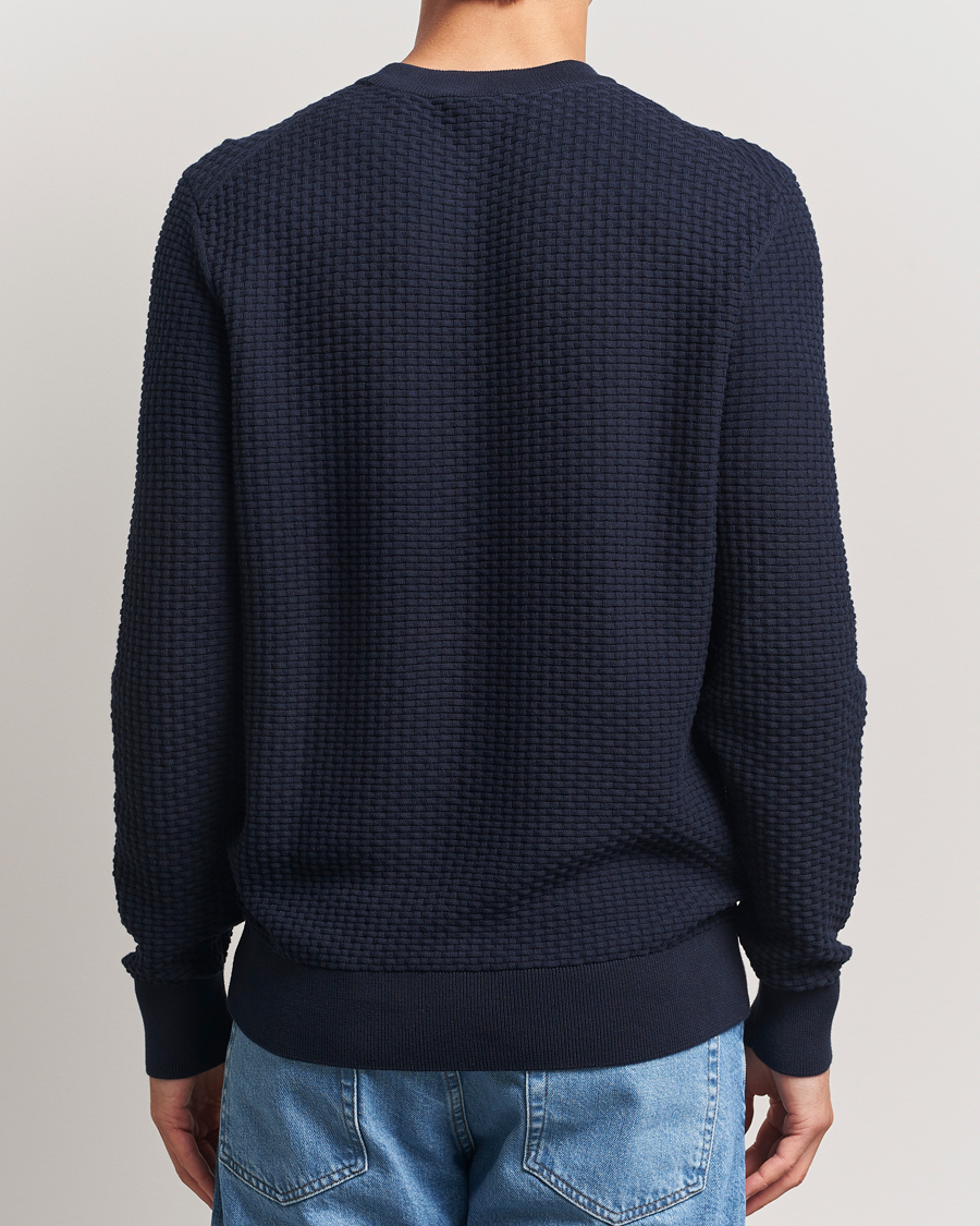 Herre | Trøjer | BOSS BLACK | Imberto Structured Knitted Sweater Dark Blue