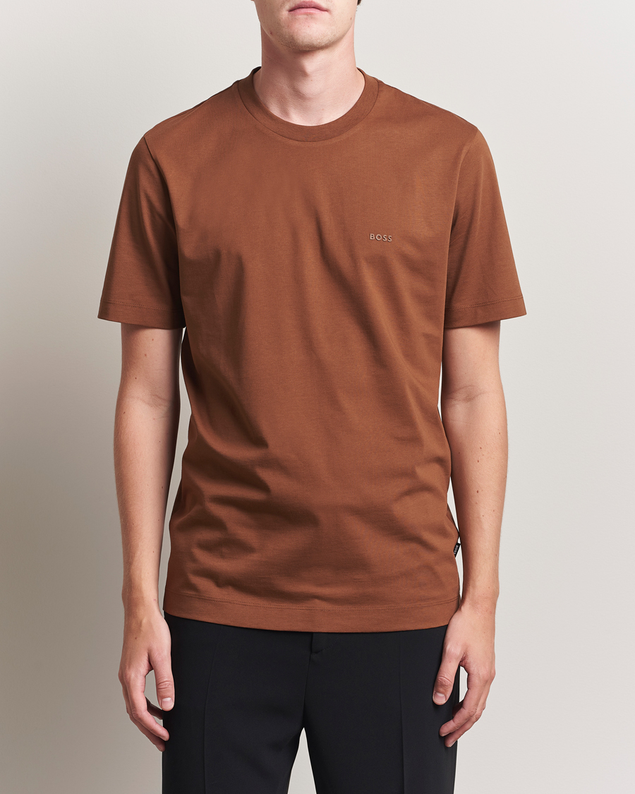Herre | T-Shirts | BOSS BLACK | Thompson Crew Neck T-Shirt Medium Brown