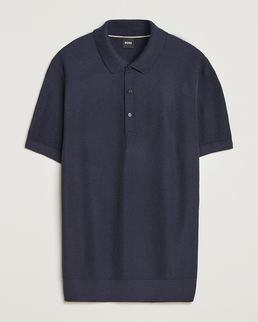 Herre | Polotrøjer | BOSS BLACK | Lanotti Knitted Polo Dark Blue