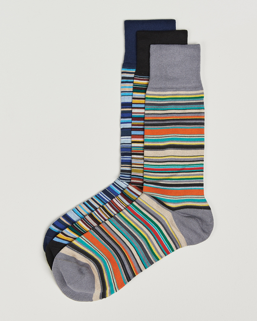 Herre | Undertøj | Paul Smith | 3-Pack Signature Striped Socks Multi
