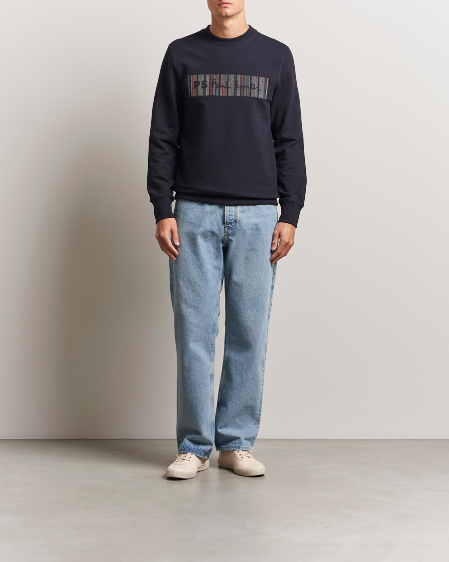 Herre | Trøjer | PS Paul Smith | Striped Crew Neck Sweatshirt Navy