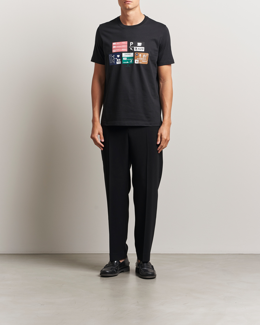 Herre | T-Shirts | PS Paul Smith | Road Signs Crew Neck T-Shirt Black
