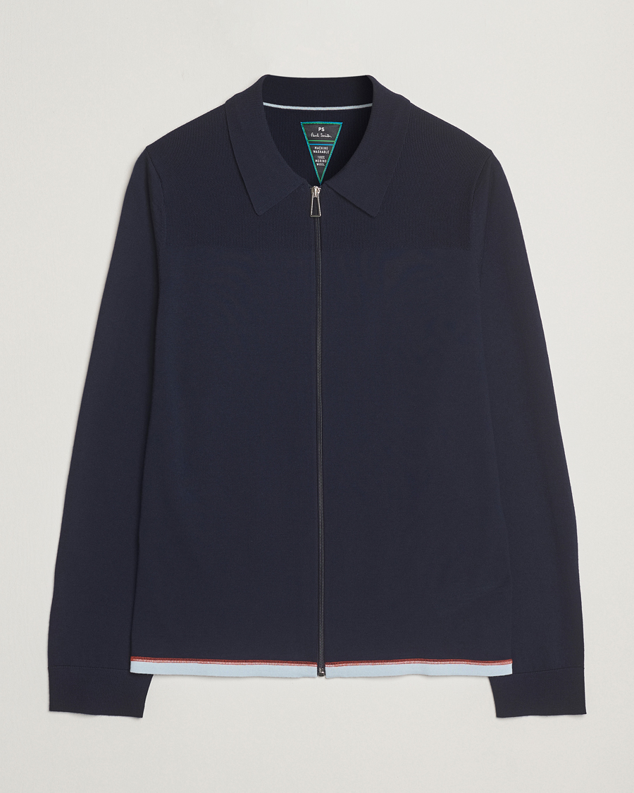 Herre | Trøjer | PS Paul Smith | Merino Knitted Full Zip Navy