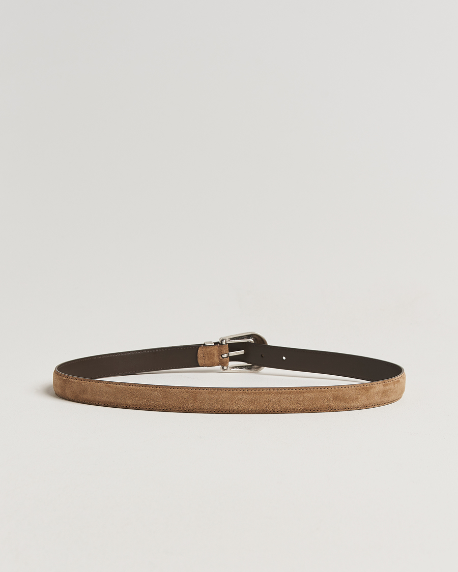 Herre | Bælter | Anderson's | Western Suede Belt 2,5 cm Taupe