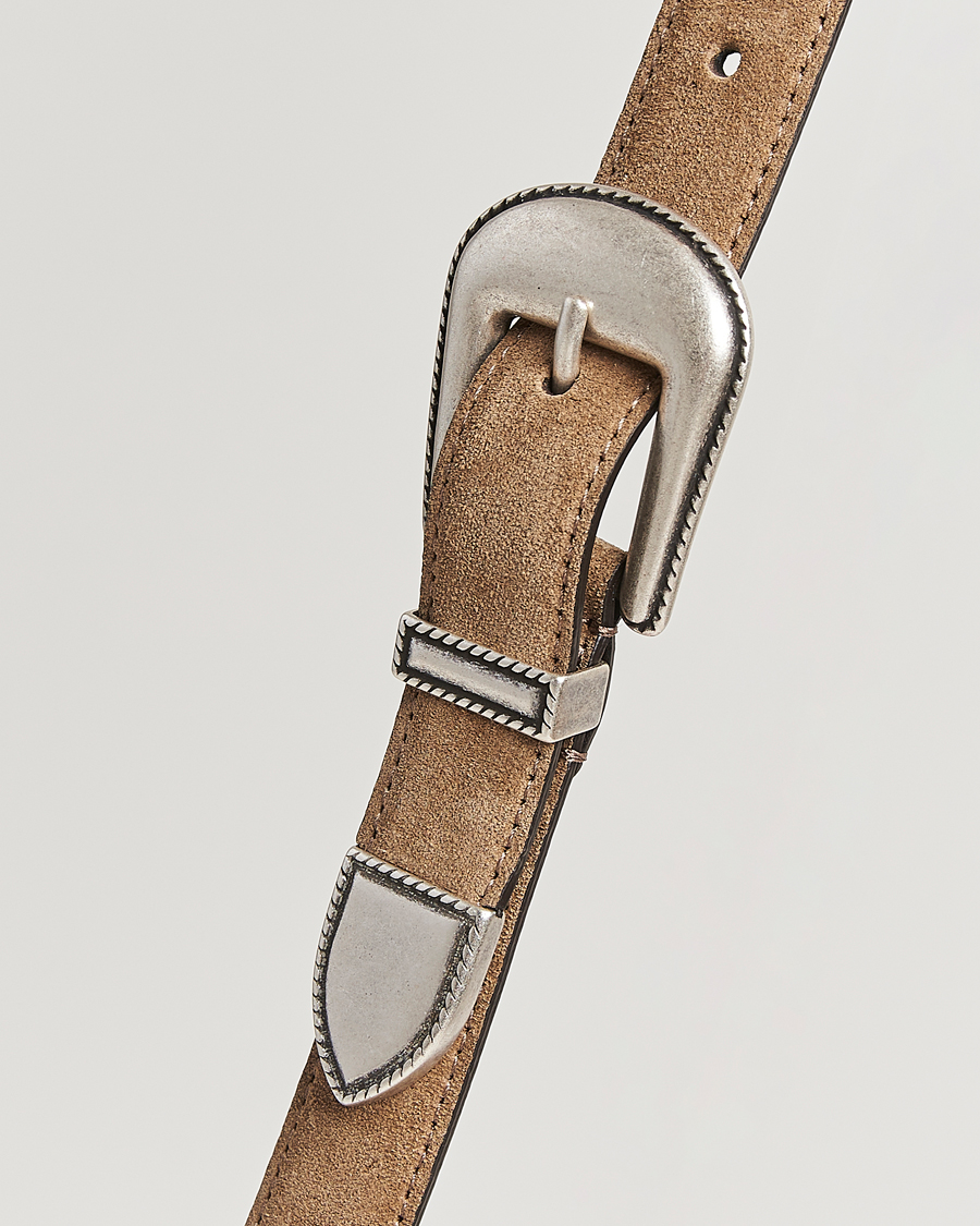 Herre | Bælter | Anderson's | Western Suede Belt 2,5 cm Taupe
