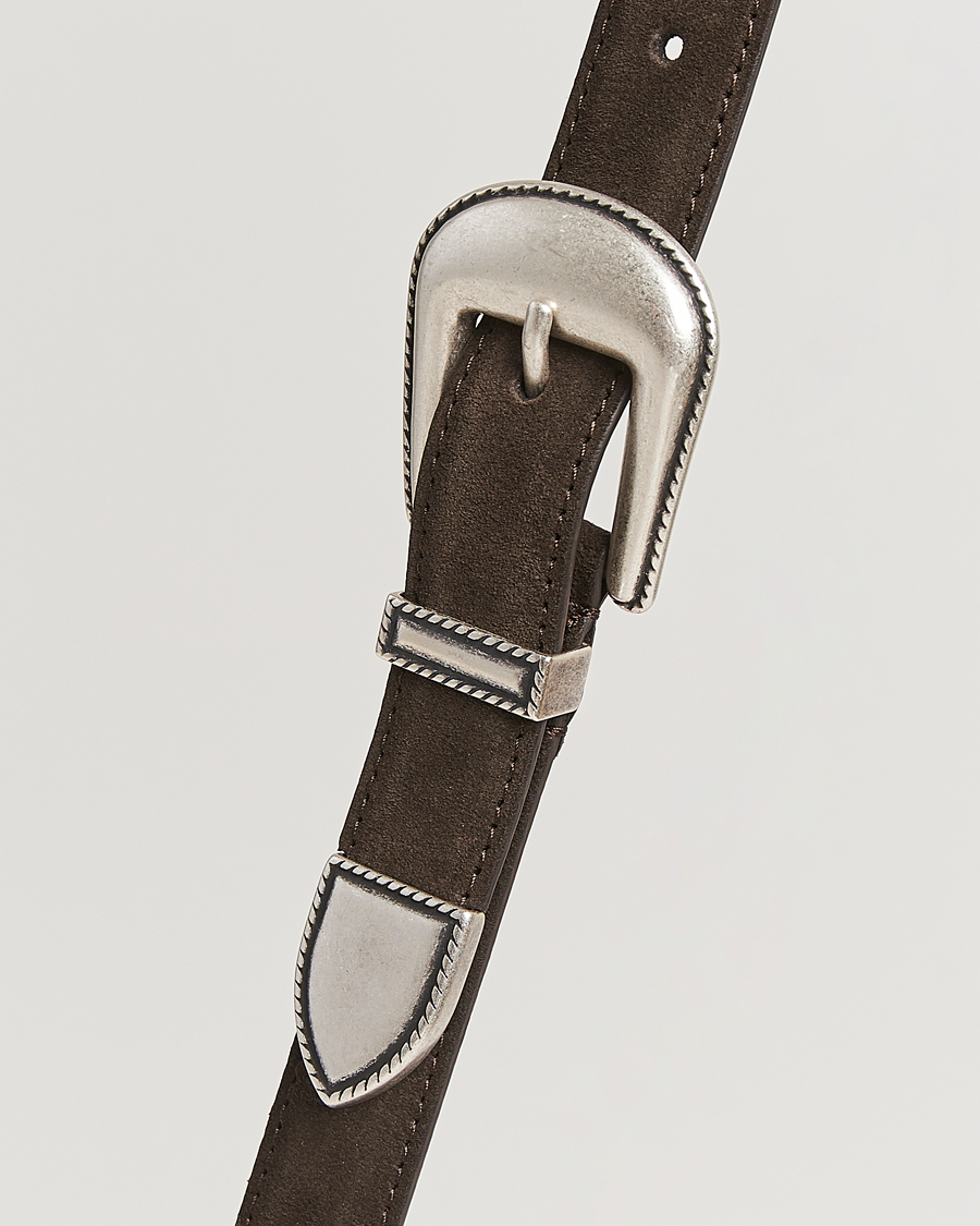 Herre | Bælter | Anderson's | Western Suede Belt 2,5 cm Dark Brown