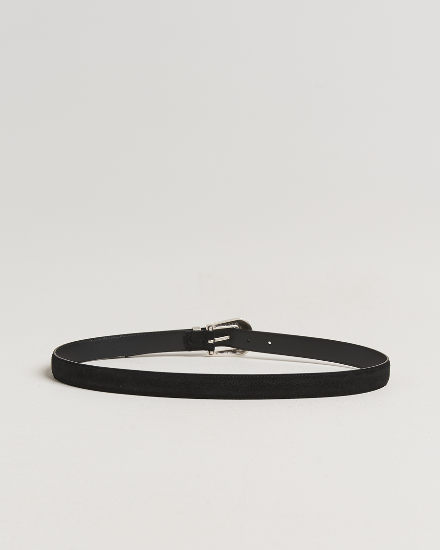 Herre | Bælter | Anderson's | Western Suede Belt 2,5 cm Black