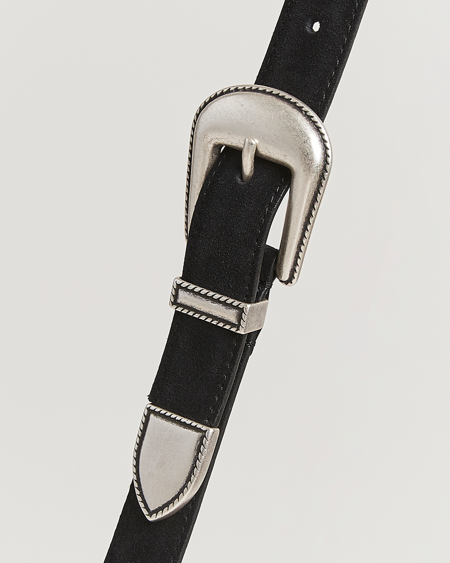 Herre | Bælter | Anderson's | Western Suede Belt 2,5 cm Black